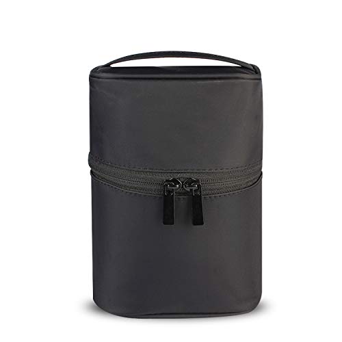 FANDARE Bolsas de Maquillaje Mujeres Bolsa de Cosméticos de Viaje Bolsa de Aseo Neceseres de Viaje Niñas Vacaciones Viajes de Negocios Impermeable Nylon Negro Rojo