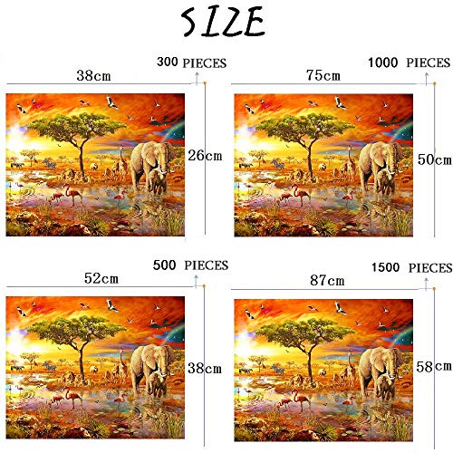 FAWFAW Puzzle Personalizado 500 Piezas, Prairie Wildlife Tribe, Oso Elefante Hipopótamo León, 1500/1000/500/300 Piezas, Juguetes Educativos De Aprendizaje