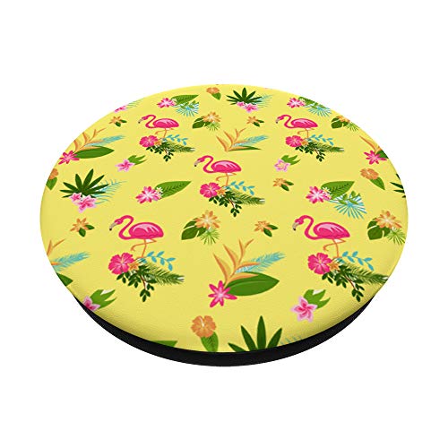 Flamingo flower Pink Tropical Decor PopSockets PopGrip: Agarre intercambiable para Teléfonos y Tabletas