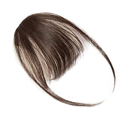 Flequillo Postizo Ligero Pelo Natural Clip #2 Castaño Oscuro