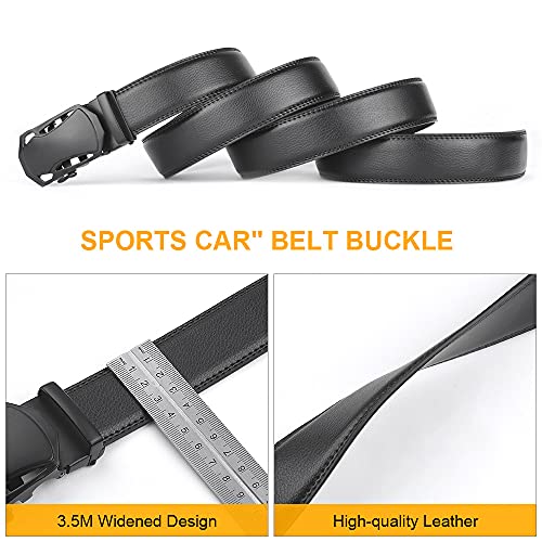 flintronic Cinturón Cuero Hombre, Cinturones Piel con Hebilla Automática, Sencillo y Clásico Perfecto Regalo