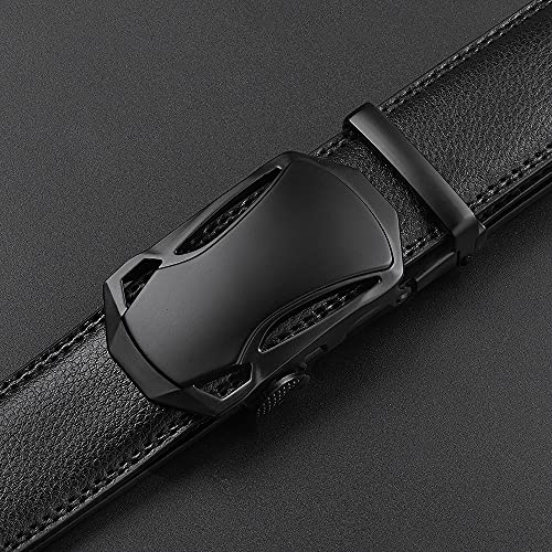 flintronic Cinturón Cuero Hombre, Cinturones Piel con Hebilla Automática, Sencillo y Clásico Perfecto Regalo