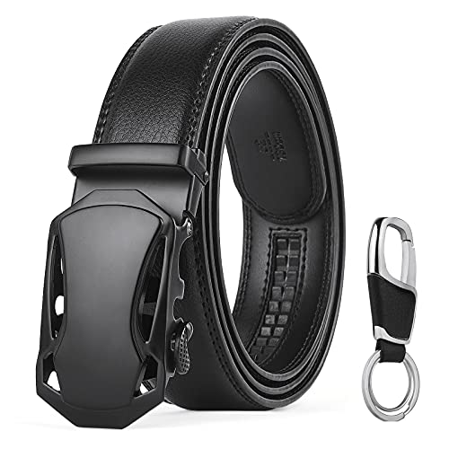 flintronic Cinturón Cuero Hombre, Cinturones Piel con Hebilla Automática, Sencillo y Clásico Perfecto Regalo