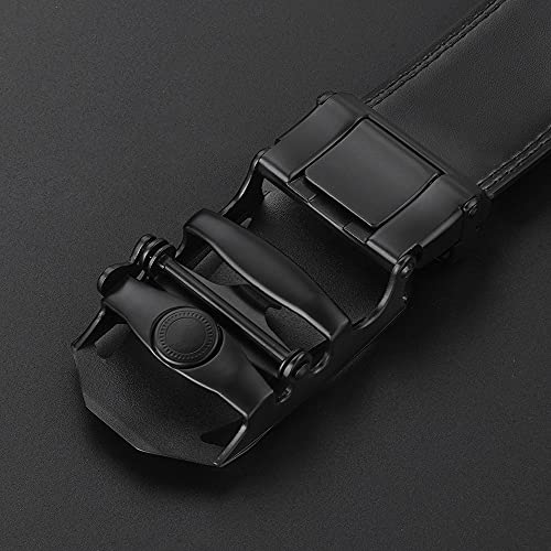 flintronic Cinturón Cuero Hombre, Cinturones Piel con Hebilla Automática, Sencillo y Clásico Perfecto Regalo