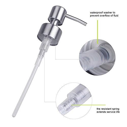 flintronic Dispensador de Jabón 350ml, Fregadero de Cocina Dispensador, Espacio Dosificador Jabon Cocina de Acero Inoxidable Botella