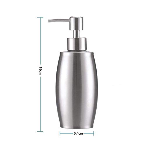 flintronic Dispensador de Jabón 350ml, Fregadero de Cocina Dispensador, Espacio Dosificador Jabon Cocina de Acero Inoxidable Botella