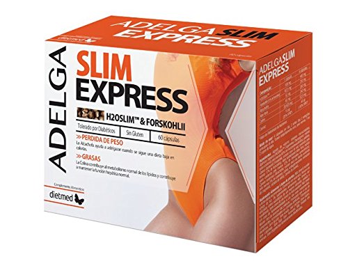 Forskolin puro quemagrasas reforzado + H20Slim potente para atrapa grasas y eliminarlas + Alcachofa + Colina + Aloe vera ADELGA SLIM EXPRESS 60 C. forskholii efecto espress contra el exceso de peso