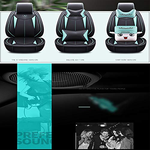 Fundas para Asientos de Automóvil 5 Asientos de Cuero de PU,Fáciles de instalar, Aptos para la Mayoría de Mercedes Benz, Audi, Toyota, Ford, Crysler BMW Honda (Orange,Cartoon Edition)
