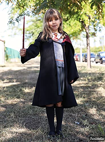 Funidelia | Disfraz de Hermione Granger para niña - Capa con Vestido - Harry Potter para niños - Divertidos disfraces para tus fiestas, accesorios para Halloween y carnaval - Negro - Talla 5-6 años