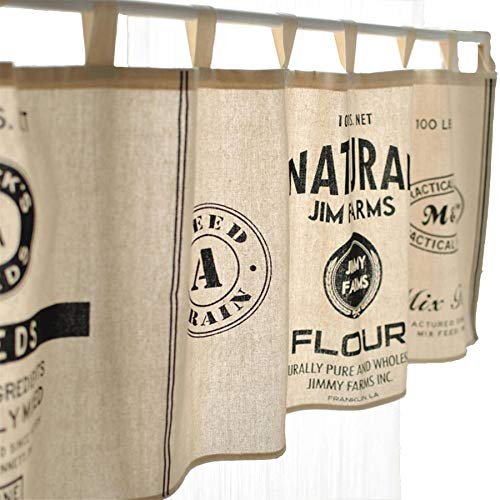 Fuya - Cortina corta de estilo minimalista en blanco y negro para cocina