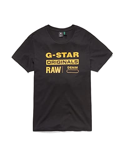 G-STAR RAW, hombres Camiseta Raw. Graphic Slim, Negro (dk black 336-6484), XL