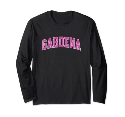 Gardena California CA - Diseño deportivo vintage, color rosa Manga Larga