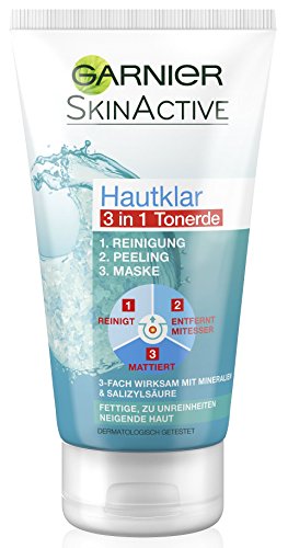 Garnier Clear Skin 3 en 1 Limpiadora Exfoliante Mascarilla 150 ml