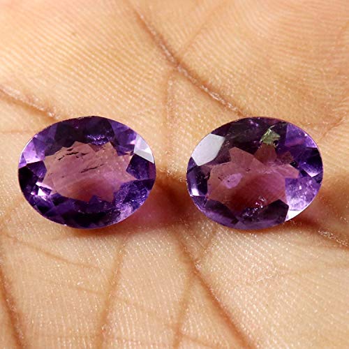 Gems&JewelsHub Gema natural de cabujón amatista, 2 unidades, lote al por mayor 6,65 cts GTC31