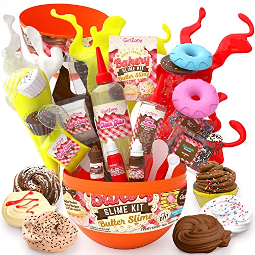 GirlZone Regalos para Niñas Huevo Sorpresa Kit de Slime de Pastelería de Sorpresas Dulces de Slime de Mantequilla, Perfumado, de Pastel de Cumpleaños Perfumado Sweet Treats Bakery Slime Egg Kit