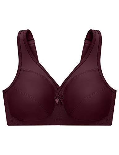 Glamorise Magic Lift Active Support Bra Sujetador, Vino, 130G para Mujer