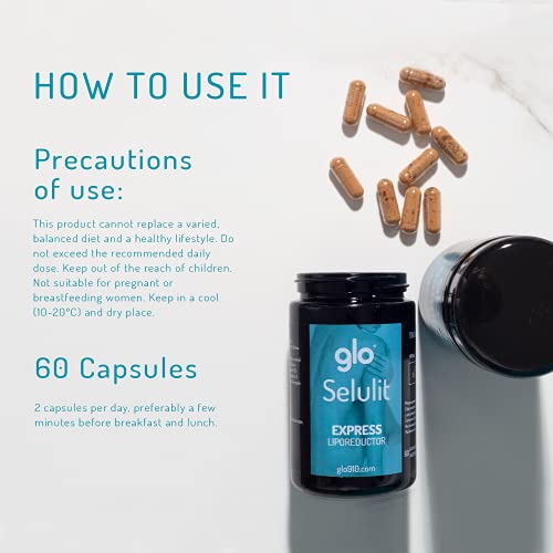 Glo Cápsulas Anti-celulitis Selulit, Bote De Cristal, 60 Gramo