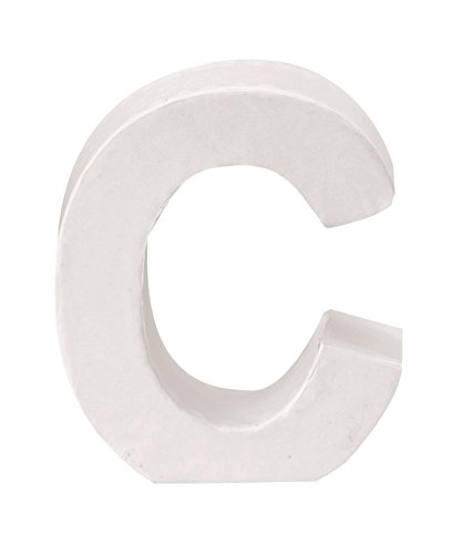 GLOREX Letra C de cartón, FSC Mix, Color Blanco, 10 x 9 x 3,5 cm