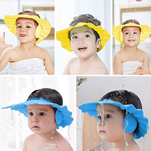 Gorro De Ducha De Bebé Ajustable, Gorro De Champú Para Bebés, Gorro De Protección Solar, Gorro Impermeable, Protección Ocular Con Champú y Tamaño Del Clip Para Cinturón De Protección Que Se Puede