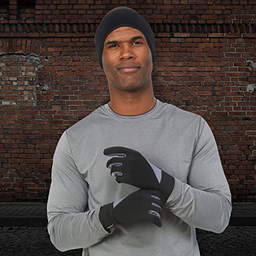 Guantes TrailHeads para correr y compatibles con pantallas táctiles, color negro, tamaño Medium