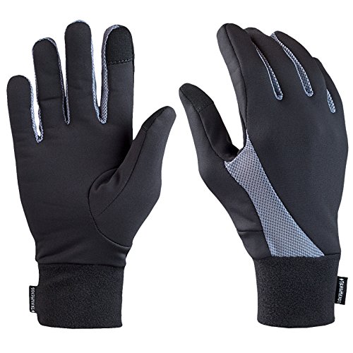 Guantes TrailHeads para correr y compatibles con pantallas táctiles, color negro, tamaño Medium