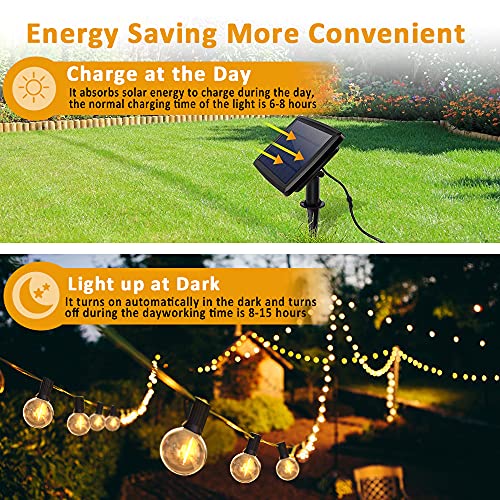 Guirnalda Luces Exterior Solar,Balippe 5.5M Cadena Luces 15+2 Bombilla de Repuesto,IP55 Impermeable 4 modos Guirnaldas Luminosas Exterior y Interior para jardín,boda,casa, fiesta,navidad