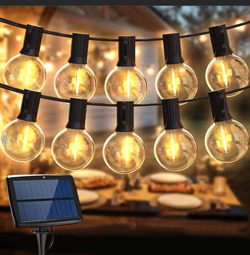 Guirnalda Luces Exterior Solar,Balippe 5.5M Cadena Luces 15+2 Bombilla de Repuesto,IP55 Impermeable 4 modos Guirnaldas Luminosas Exterior y Interior para jardín,boda,casa, fiesta,navidad