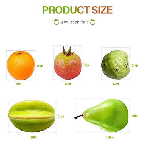 GZLCEU Juego de 12 frutas artificiales de espuma, realistas para decoración del hogar, fiestas, festivales, sesiones de fotos (mezcla de colores)