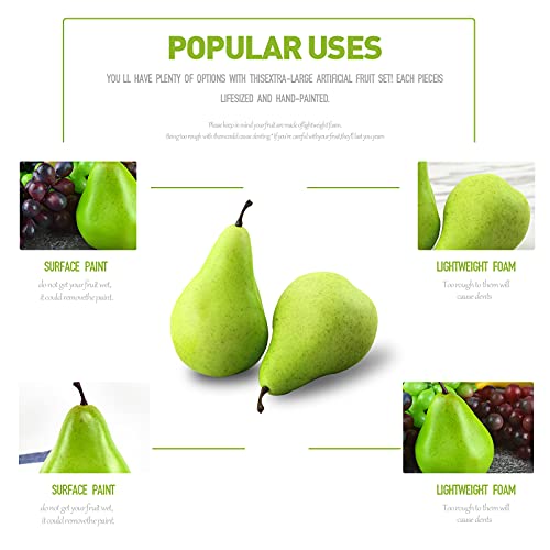 GZLCEU Juego de 12 frutas artificiales de espuma, realistas para decoración del hogar, fiestas, festivales, sesiones de fotos (mezcla de colores)