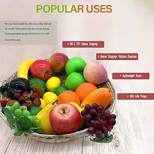 GZLCEU Juego de 12 frutas artificiales de espuma, realistas para decoración del hogar, fiestas, festivales, sesiones de fotos (mezcla de colores)