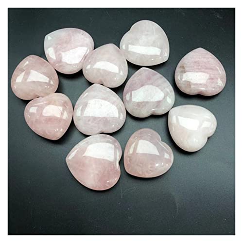 GZXYKJ Cristal Natural Rugoso 1 unids Natural Rosa Rosa Cuarzo Corte Corazón Piedra Curacion (Color : Pink, Size : Approx40-45mm)
