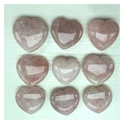 GZXYKJ Cristal Natural Rugoso 1 unids Natural Rosa Rosa Cuarzo Corte Corazón Piedra Curacion (Color : Pink, Size : Approx40-45mm)