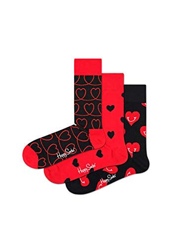 Happy Socks I Love You Gift Box Calcetines, Multicolor (Multicolour 430), 4/7 (Talla del Fabricante: 36-40) (Pack de 3) para Mujer