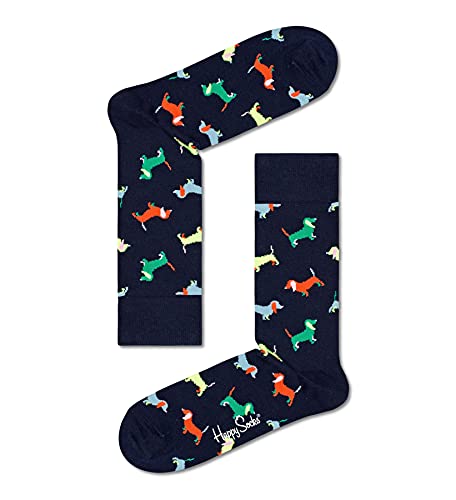 Happy Socks Puppy Love Calcetín Casual, Schwarz, 36-40 Unisex Adulto