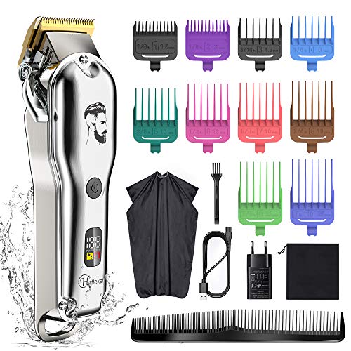 Hatteker Cortadora de cabello profesional Cortadora de cabello para hombres Cortadora de barba Cortadora de precisión Cortadora de cabello largo Hombres impermeable IPX7