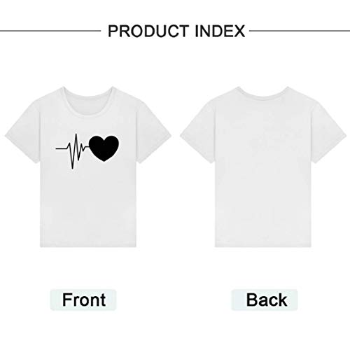 heekpek Camisetas Mujer Verano Manga Corta Casual Camiseta Holgada con Estampado de Amor y Labios T-Shirt Mujer Short Sleeve Shirt, Blanco, L