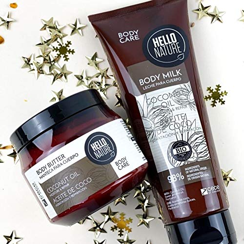 Hello Nature Bálsamo De Aceite De Coco Coconut Oil Body Balm Hidrata y humecta la piel en profundidad 250 ml