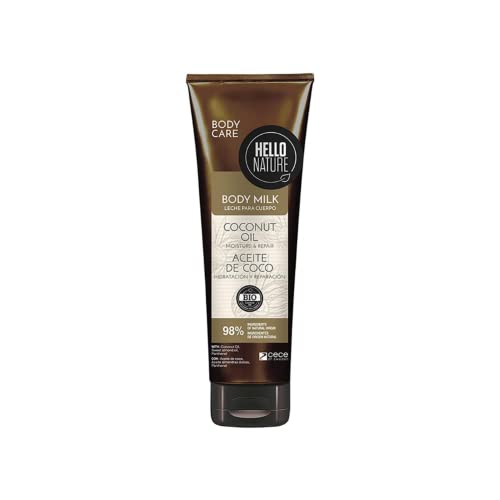 Hello Nature Bálsamo De Aceite De Coco Coconut Oil Body Balm Hidrata y humecta la piel en profundidad 250 ml