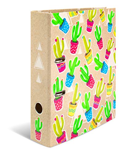 HERMA Archivador de anillas con palanca Tropical con motivo Familia de cactus, A4, 70 mm, con estampado interior, 1 carpeta con motivos