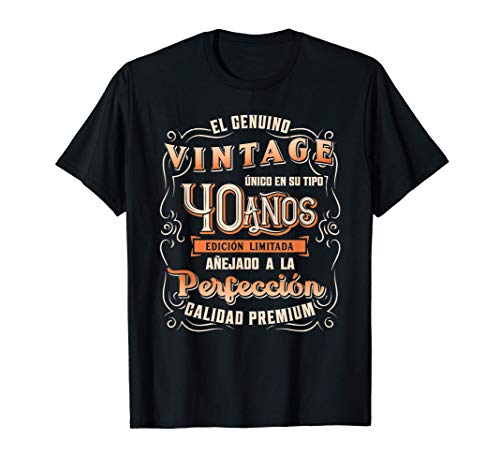 Hombre Cumpleaños 40 Regalo Para Hombre 40 Años Cumpleaños Vintage Camiseta
