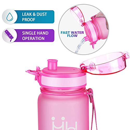 HoneyHolly Botella Agua Niños, 350ml sin BPA, a Prueba de Fugas Tritán, Botella Reutilizable, Botella Agua para Infantil, Escuela, Deportiva | Botella Agua Niños Colegio, con Filtro