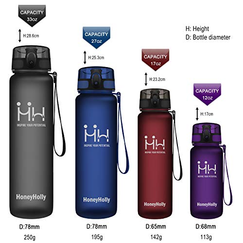 HoneyHolly Botella Agua Niños, 350ml sin BPA, a Prueba de Fugas Tritán, Botella Reutilizable, Botella Agua para Infantil, Escuela, Deportiva | Botella Agua Niños Colegio, con Filtro