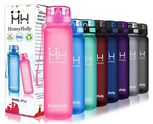 HoneyHolly Botella Agua Niños, 350ml sin BPA, a Prueba de Fugas Tritán, Botella Reutilizable, Botella Agua para Infantil, Escuela, Deportiva | Botella Agua Niños Colegio, con Filtro