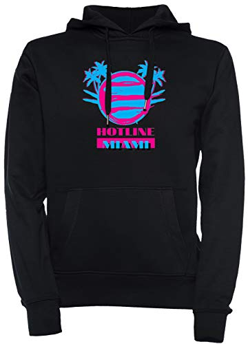Hotline Miami Vice Hombre Unisexo Hombre Mujer Sudadera con Capucha Jersey Pullover Negro Tamaño M Men's Women's Hoodie Black T-Shirt Medium Size M