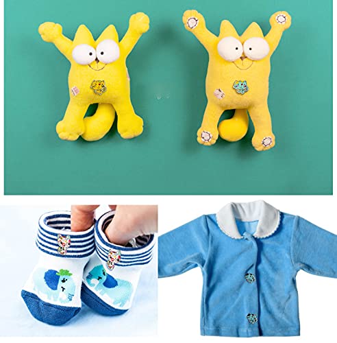 Hrbtag Botones Madera Infantiles, 100 Piezas Botones de Colores Pequeños Botones Animales Botones de Gatos para coser manualidades DIY Proyecto Hecho a Mano Botón Manual Pintura Decoraciones,21-26 mm
