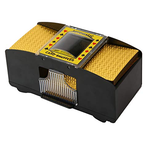 Huffler automático de cartas de juego con cartas de juego, funciona con pilas, 2 barras, helicóptero automático de cartas de póquer, portátil, para fiestas en casa, club de juegos