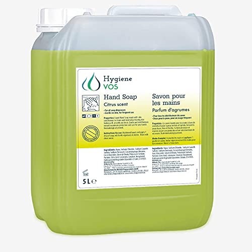 Hygiene VOS 5 litros Jabón Líquido de Manos citrón pH Neutro de Uso Diario. Fórmula Extra Suave y Biodegradable. Envase Económico de 5L, para Todo Tipo de Dispensadores
