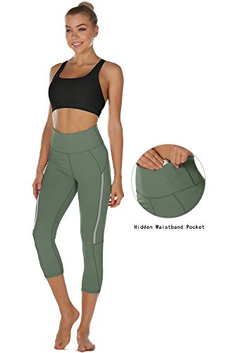 icyzone Mallas de Deporte Talle Alto Leggings para Mujer, Talle Alto Pantalones, para Yoga, Pilates, Fitness -S-Cicuta