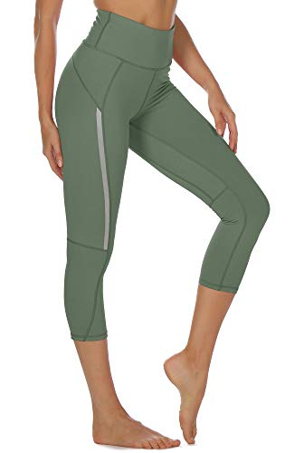 icyzone Mallas de Deporte Talle Alto Leggings para Mujer, Talle Alto Pantalones, para Yoga, Pilates, Fitness -S-Cicuta