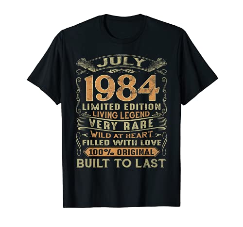 Ideas de regalo para 36 años de edad de 36 años de edad de julio de 1984 Camiseta